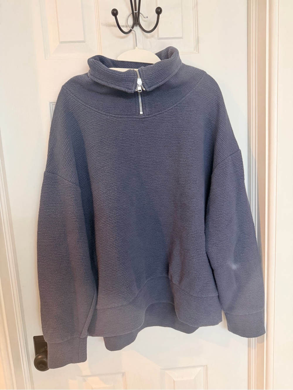 CALIA Elevate 1/4 Zip Pullover Blue Textured Sweatshirt Women’s L